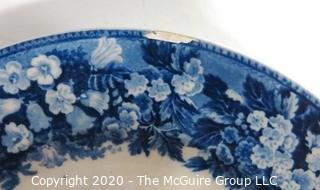 Set of 8 Wedgwood Blue & White Transfer Turkey Dinner Plates