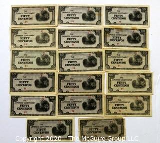 Vintage Japanese Occupation Notes or Currency From Japan. . 50 Centavos