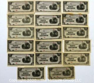 Vintage Japanese Occupation Notes or Currency From Japan. . 50 Centavos