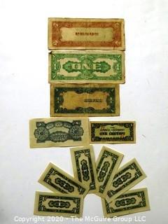 Vintage Japanese Occupation Notes or Currency From Japan. 