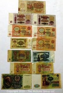 Vintage Bank Notes or Currency From Russia. 