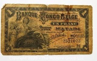 Vintage Bank Note or Currency From Congo