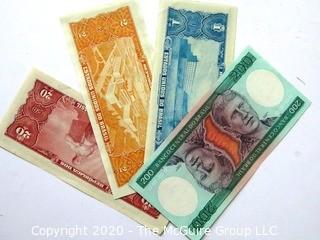 Four Vintage Bank Notes or Currency From Brazil.- Cruzeiro