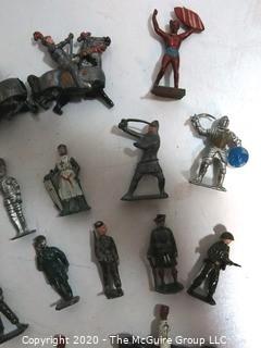 Group of Lead Metal Toy Soldiers Made by Britains of England. Played with Condition. Some Damage.