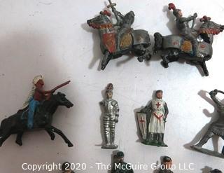 Group of Lead Metal Toy Soldiers Made by Britains of England. Played with Condition. Some Damage.