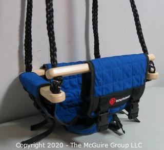 Southpaw Blue Canvas Infant or Toddler Swing with Ring Attachments