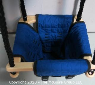 Southpaw Blue Canvas Infant or Toddler Swing with Ring Attachments