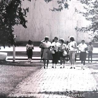 Large Format Black & White Photo by A Rickerby - 1964 Students on Campus