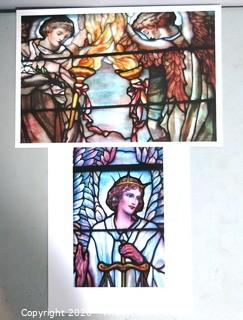 Two Large Format Color Photographs of Stained Glass