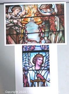 Two Large Format Color Photographs of Stained Glass