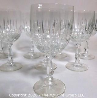 Set of 8 Cut Crystal Water Glasses