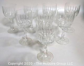 Set of 8 Cut Crystal Water Glasses