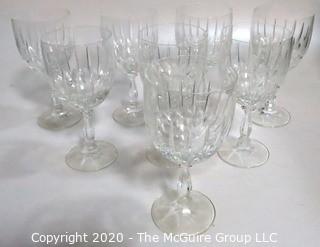 Set of 8 Cut Crystal Water Glasses