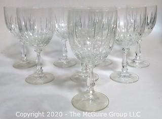 Set of 8 Cut Crystal Water Glasses