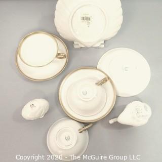 Collection of Lenox Fine Porcelain China Items in Ivory with Gold Gilt Trim