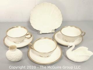 Collection of Lenox Fine Porcelain China Items in Ivory with Gold Gilt Trim