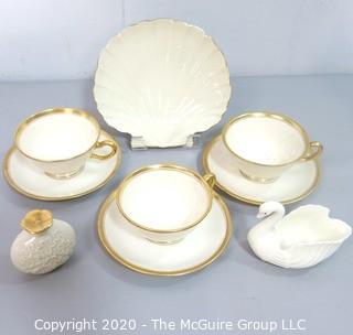 Collection of Lenox Fine Porcelain China Items in Ivory with Gold Gilt Trim