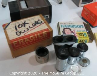 Collection of Vintage Cameras and Camera Equipment