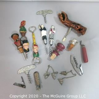 Collection of Bottle Openers Including Coca Cola and  Wood Hand Carved.