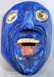 Painted and Hand Carved Wooden Mask