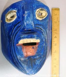 Painted and Hand Carved Wooden Mask