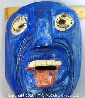 Painted and Hand Carved Wooden Mask