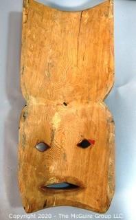 Carved Wooden Tiki Totem or Double Mask