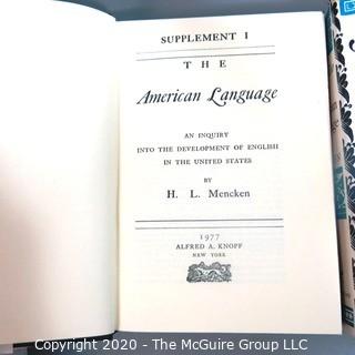 Three Volume Set of The American Language by H. L. Mencken