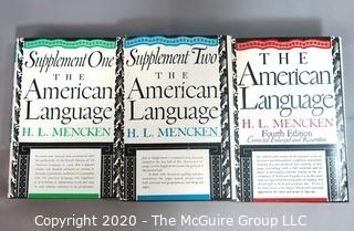 Three Volume Set of The American Language by H. L. Mencken