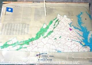 Vintage School Wall Map of Virginia