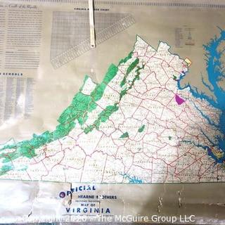 Vintage School Wall Map of Virginia