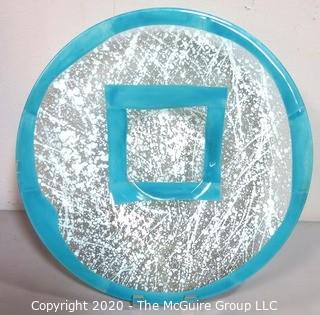 Artisan Made Fused Glass Charger or platter.  Measures approximately 17" in diameter.