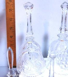 Group of Crystal and Glass Hand Bells