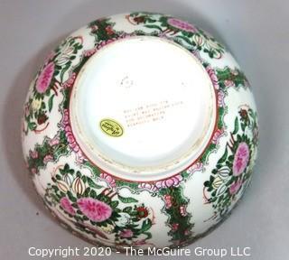 Asian Inspired Hand Painted Porcelain Serving Bowl.  Measures approximately 10" in diameter.