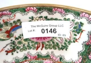 Asian Inspired Hand Painted Porcelain Serving Bowl.  Measures approximately 10" in diameter.