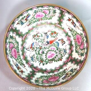 Asian Inspired Hand Painted Porcelain Serving Bowl.  Measures approximately 10" in diameter.