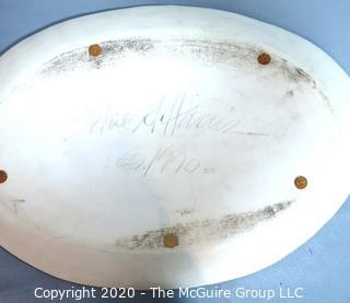 Anne Schiesel Harris Ash Pottery Abstract Contemporary Platter.  Measures approximately 16" x 22".