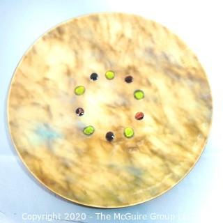 Artisan Made Mid Century Modern Enamel Over Copper Plate by Bovano.  Measures approximately 15" in diameter.