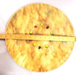 Artisan Made Mid Century Modern Enamel Over Copper Plate by Bovano.  Measures approximately 15" in diameter.