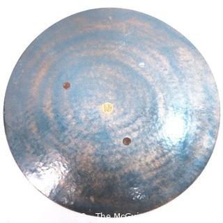 Artisan Made Mid Century Modern Enamel Over Copper Plate by Bovano.  Measures approximately 15" in diameter.