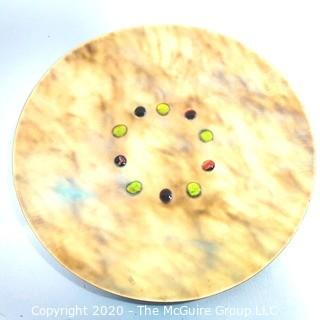 Artisan Made Mid Century Modern Enamel Over Copper Plate by Bovano.  Measures approximately 15" in diameter.