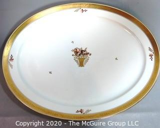 Royal Copenhagen Fine Porcelain Platter with Gilt Decoration.  Measures approximately 15" x 19"