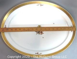 Royal Copenhagen Fine Porcelain Platter with Gilt Decoration.  Measures approximately 15" x 19"