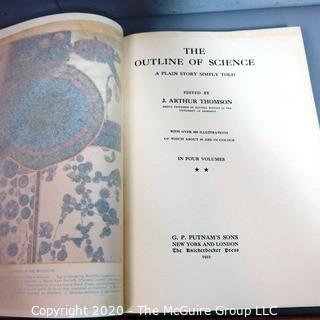 Four Volume Set of The Outline of Science: A Plain Story Simply Told 1922 by J. Arthur Thomson.  Illustrated