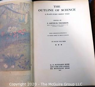 Four Volume Set of The Outline of Science: A Plain Story Simply Told 1922 by J. Arthur Thomson.  Illustrated