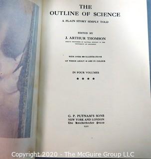 Four Volume Set of The Outline of Science: A Plain Story Simply Told 1922 by J. Arthur Thomson.  Illustrated