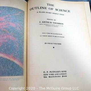 Four Volume Set of The Outline of Science: A Plain Story Simply Told 1922 by J. Arthur Thomson.  Illustrated