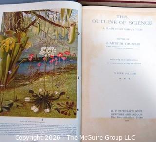 Four Volume Set of The Outline of Science: A Plain Story Simply Told 1922 by J. Arthur Thomson.  Illustrated