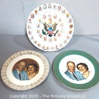 Three Porcelain Presidential Commemorative Plates