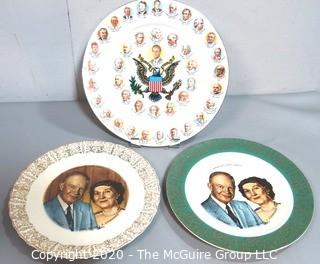 Three Porcelain Presidential Commemorative Plates